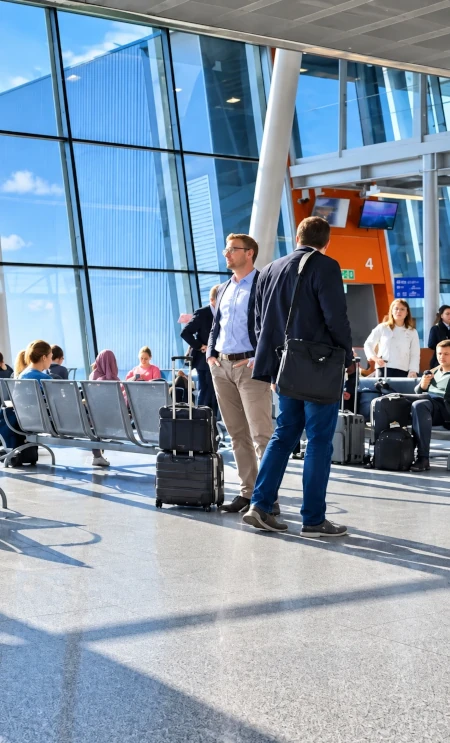 Traveller ready for departure with a Thailand arrival card confirmation